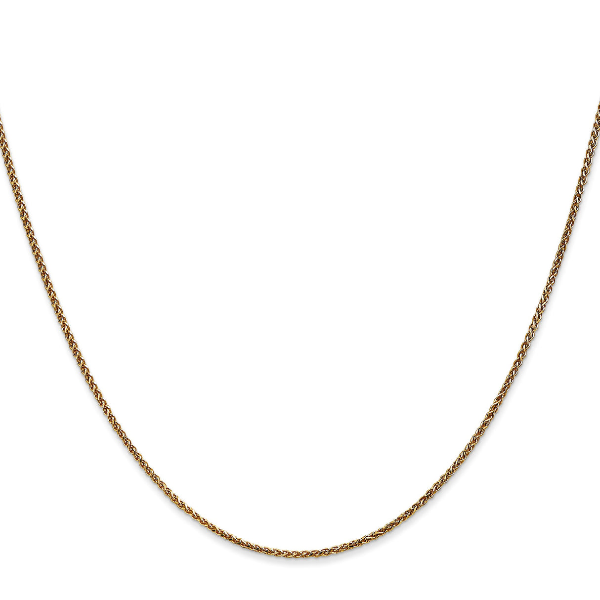 14K Yellow Gold 1.2 mm Polished Chain Necklace, Solid