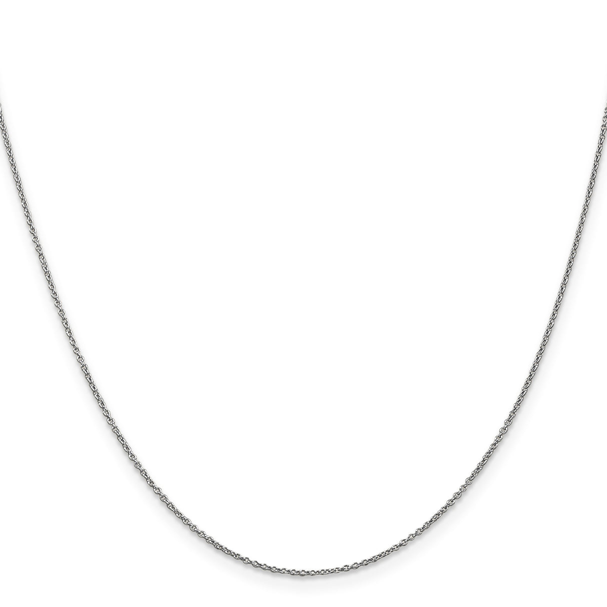 14K White Gold 0.9 mm Polished Chain Necklace, Solid