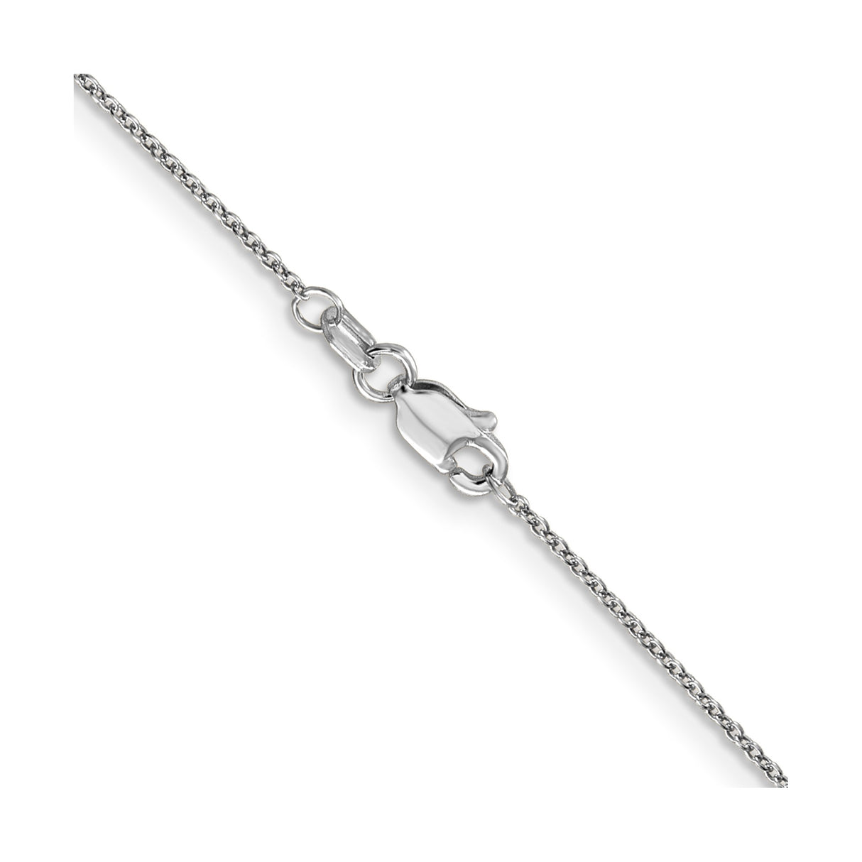 14K White Gold 0.9 mm Polished Chain Necklace, Solid alternate angle