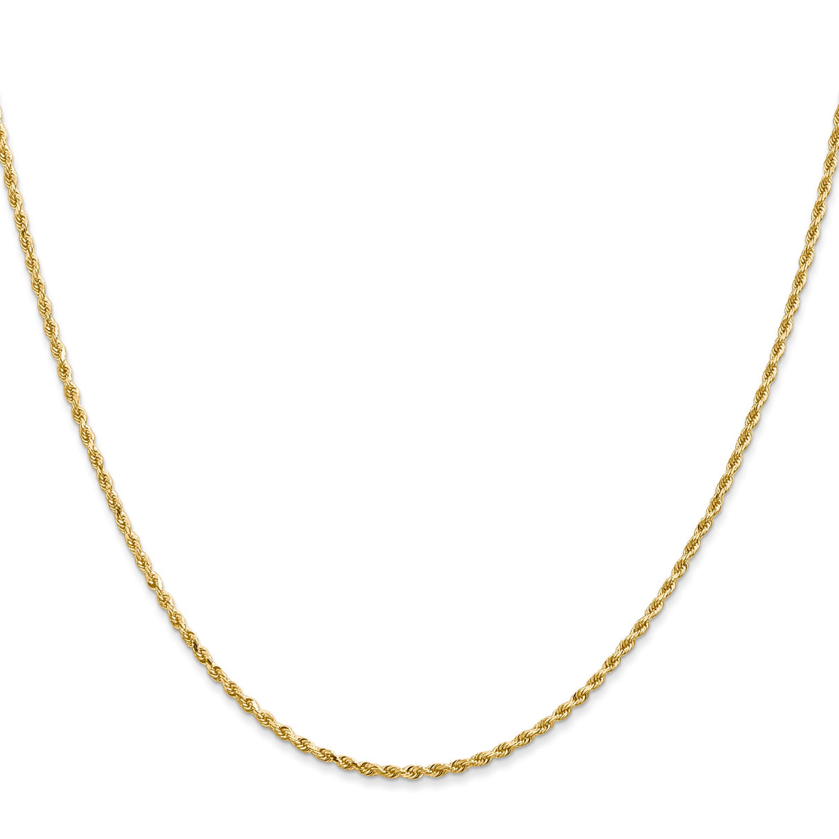 10K Yellow Gold 1.75 mm Rope Chain Necklace, Polished
