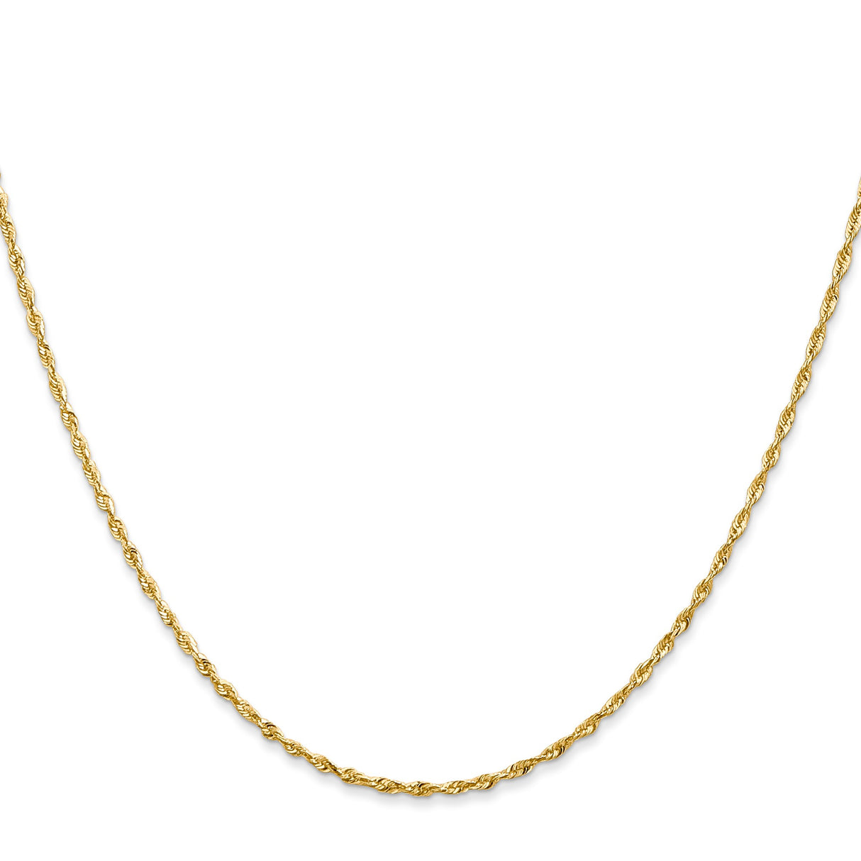 10K Yellow Gold 1.5 mm Rope Chain Necklace, Polished