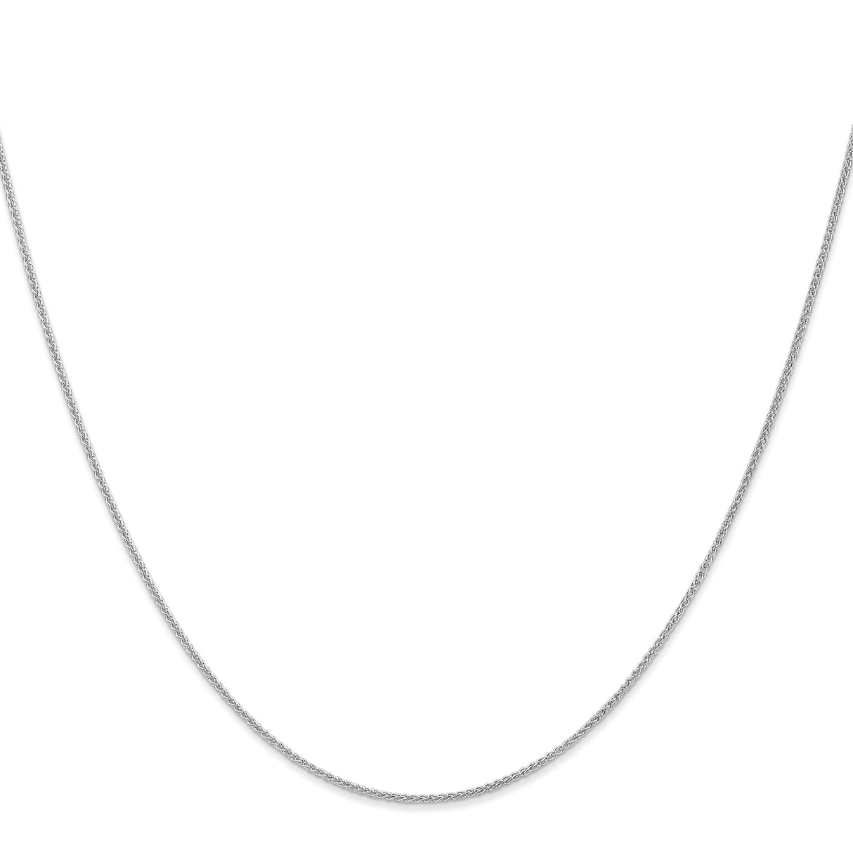 10K White Gold 1 mm Polished Chain Necklace, Solid