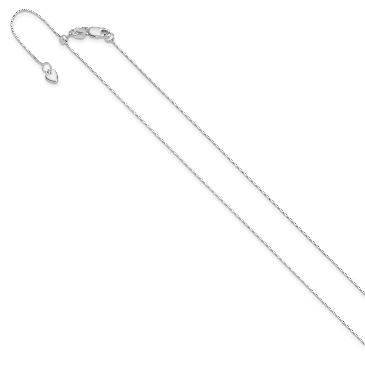 10K White Gold 0.7 mm Box Chain Necklace, Polished