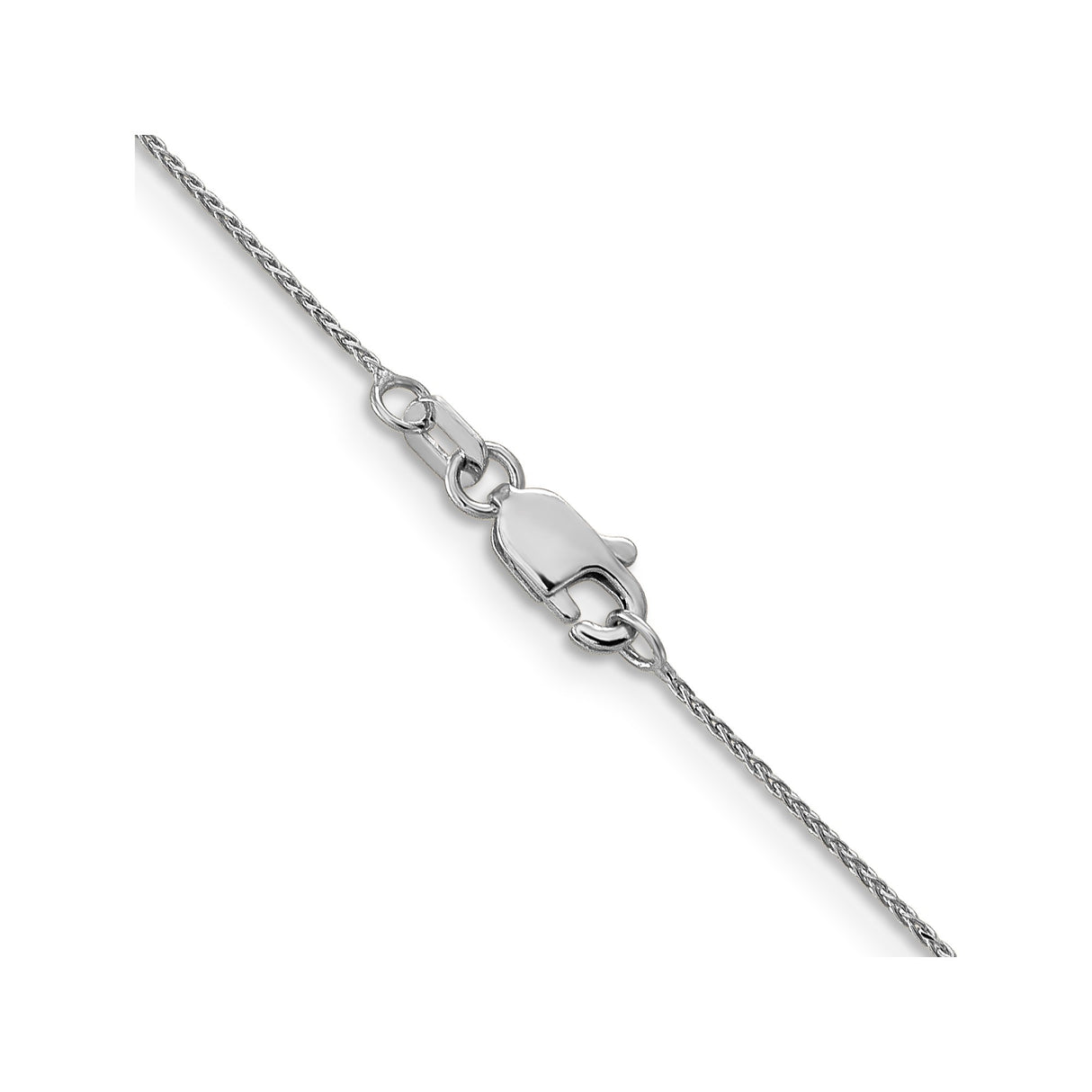 10K White Gold 0.65 mm Polished Chain Necklace, Solid alternate angle