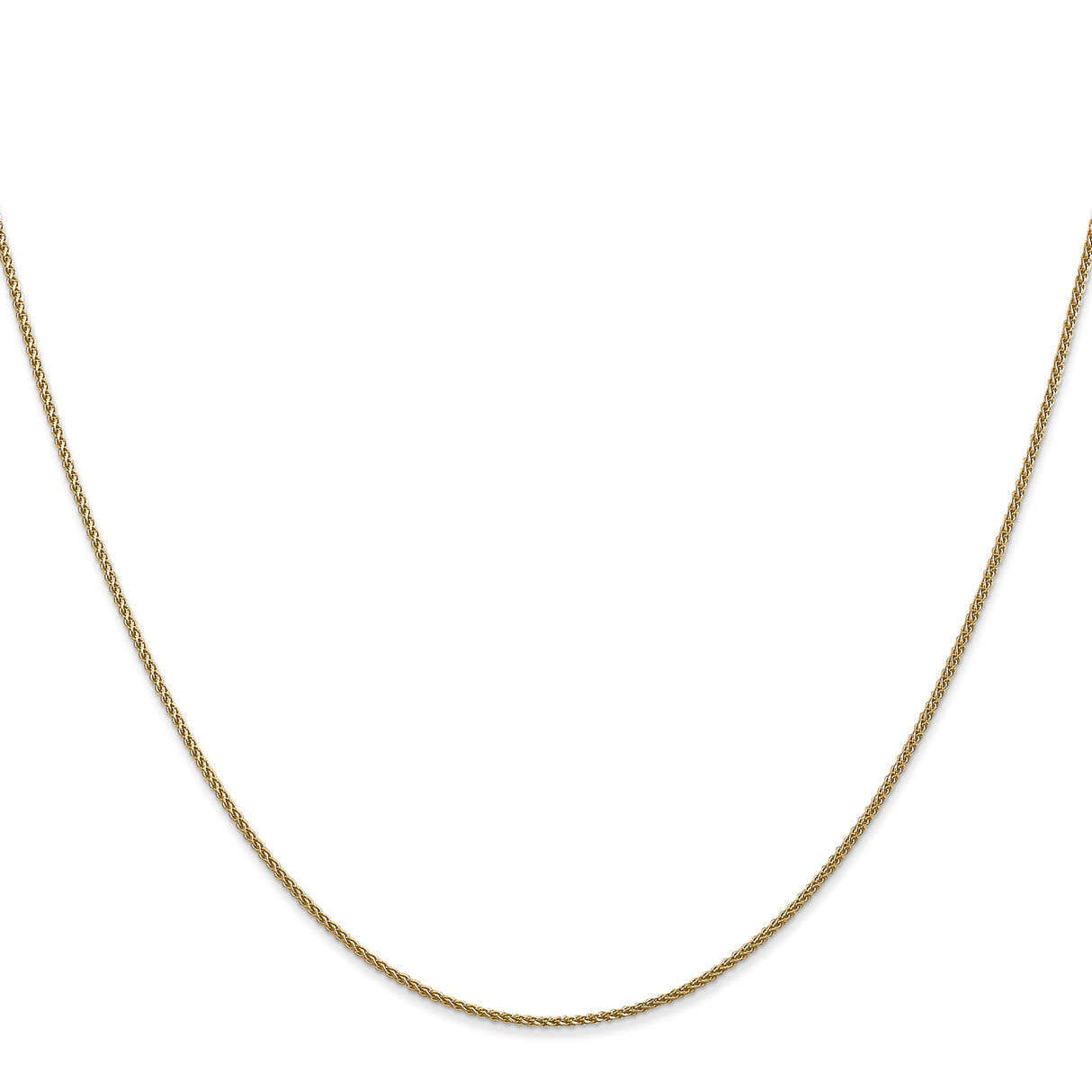10K Yellow Gold 1 mm Polished Chain Necklace, Solid