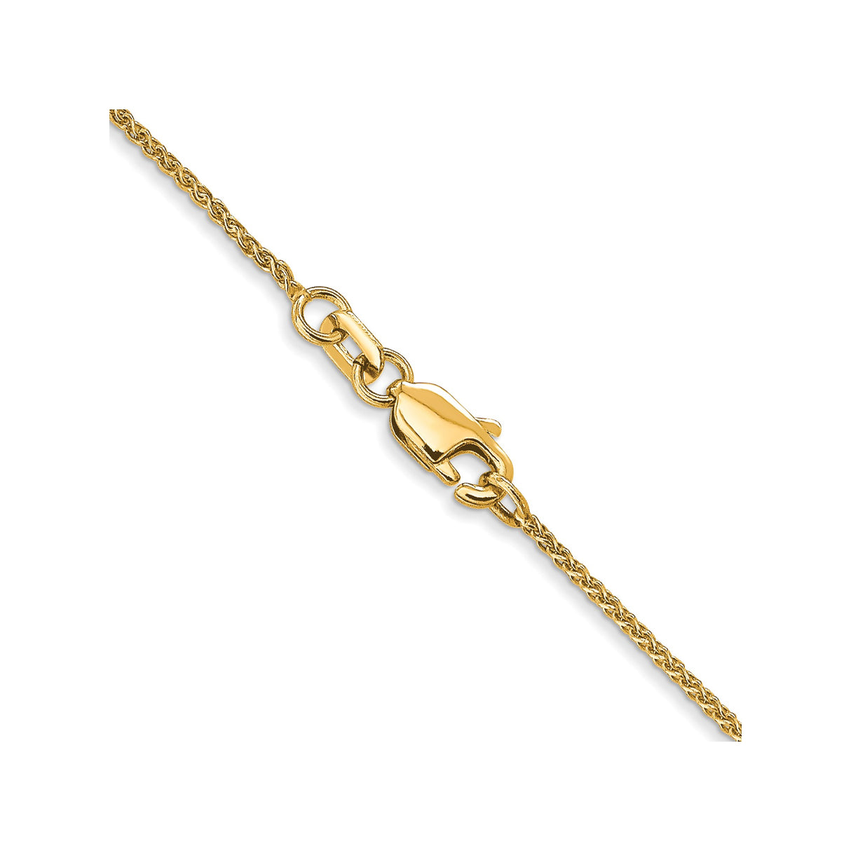 10K Yellow Gold 1 mm Polished Chain Necklace, Solid alternate angle