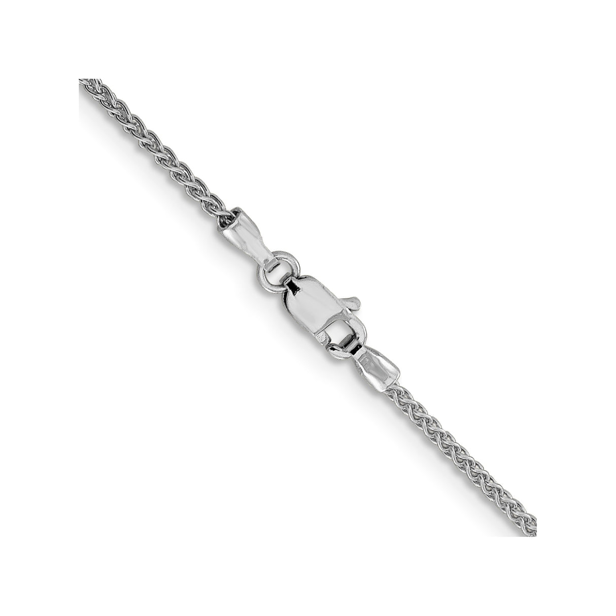 10K White Gold 1.5 mm Polished Chain Necklace, Solid alternate angle