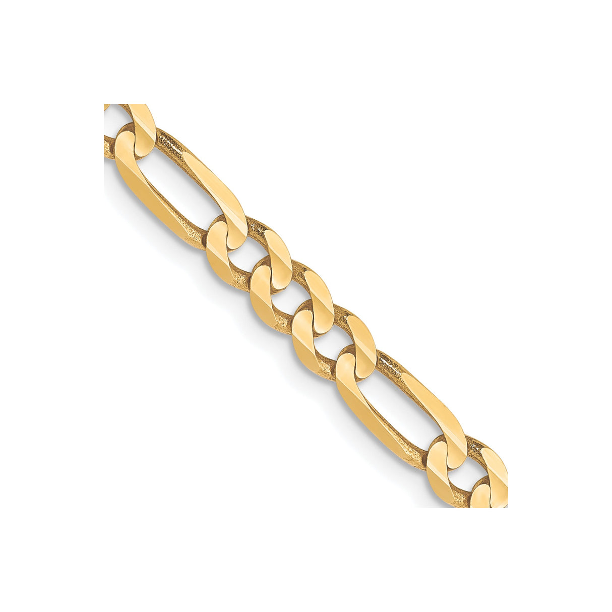 10K Yellow Gold 4 mm Figaro Chain Necklace, Polished detail view