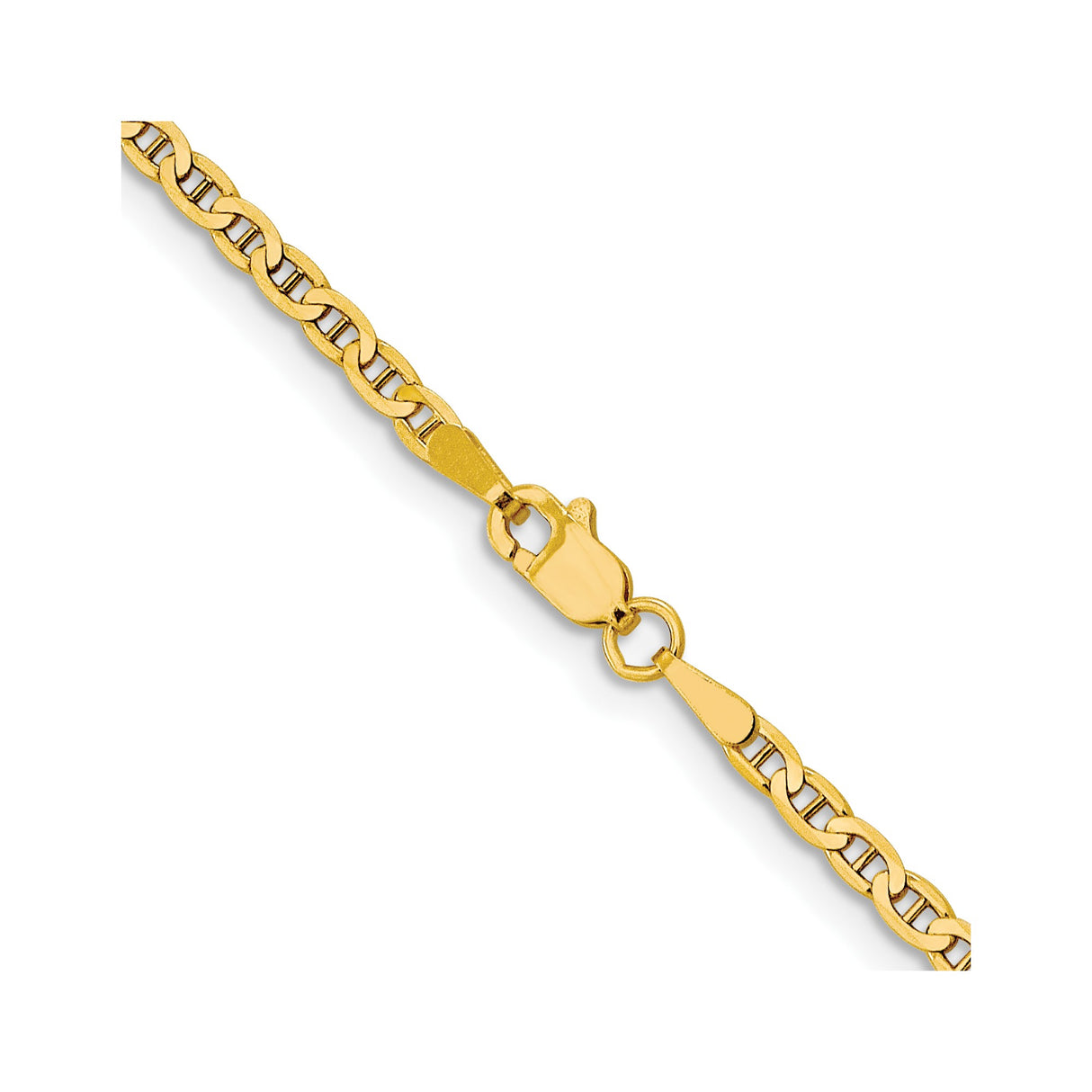 10K Yellow Gold 2.4 mm Polished Chain Necklace, Solid alternate angle