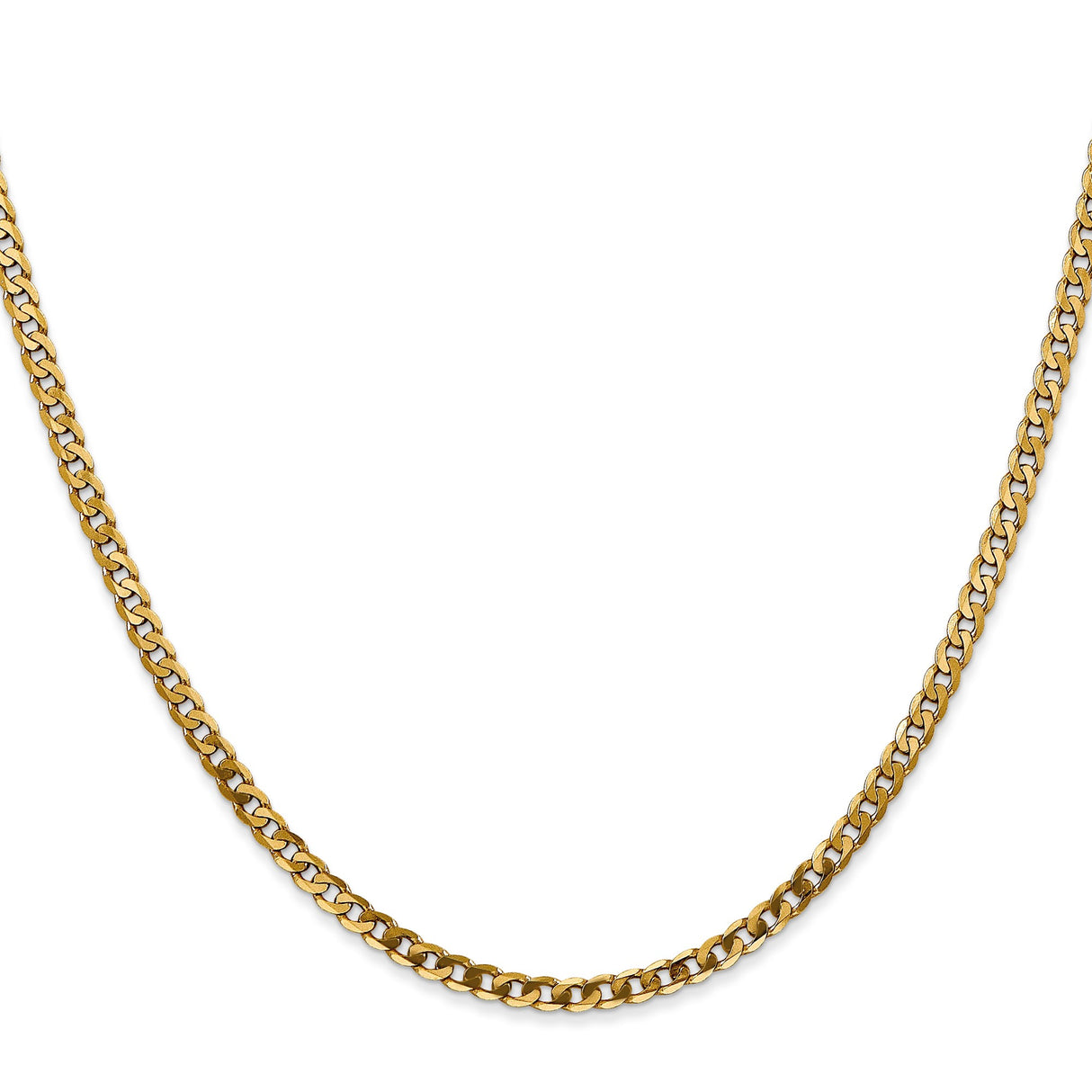 10K Yellow Gold 2.4 mm Curb Chain Necklace, Polished