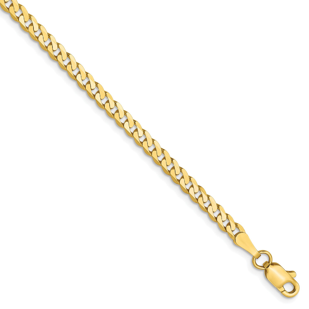 10K Yellow Gold 2.4 mm Curb Chain Bracelet, Polished