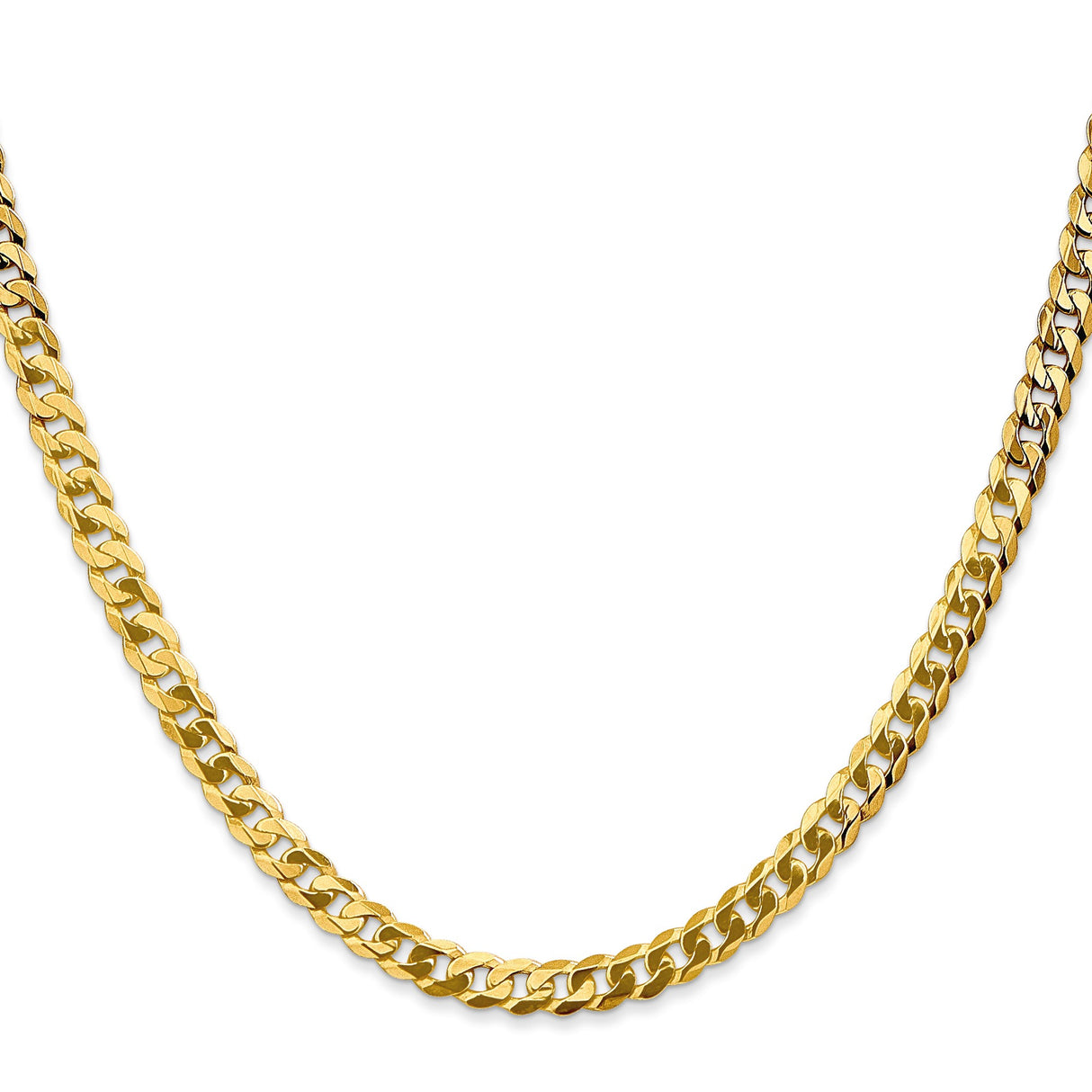 10K Yellow Gold 4.6 mm Curb Chain Necklace, Polished