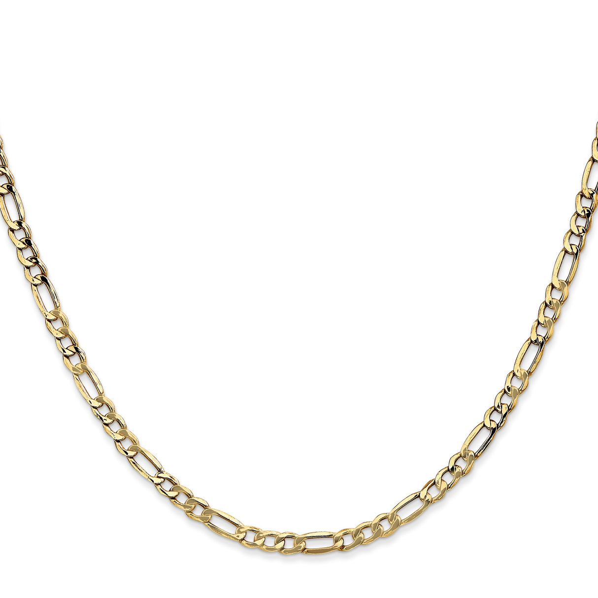 10K Yellow Gold 3.5 mm Figaro Chain Necklace, Polished
