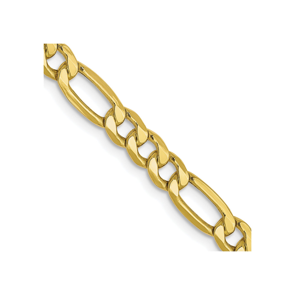 10K Yellow Gold 4.75 mm Figaro Chain Necklace, Polished detail view