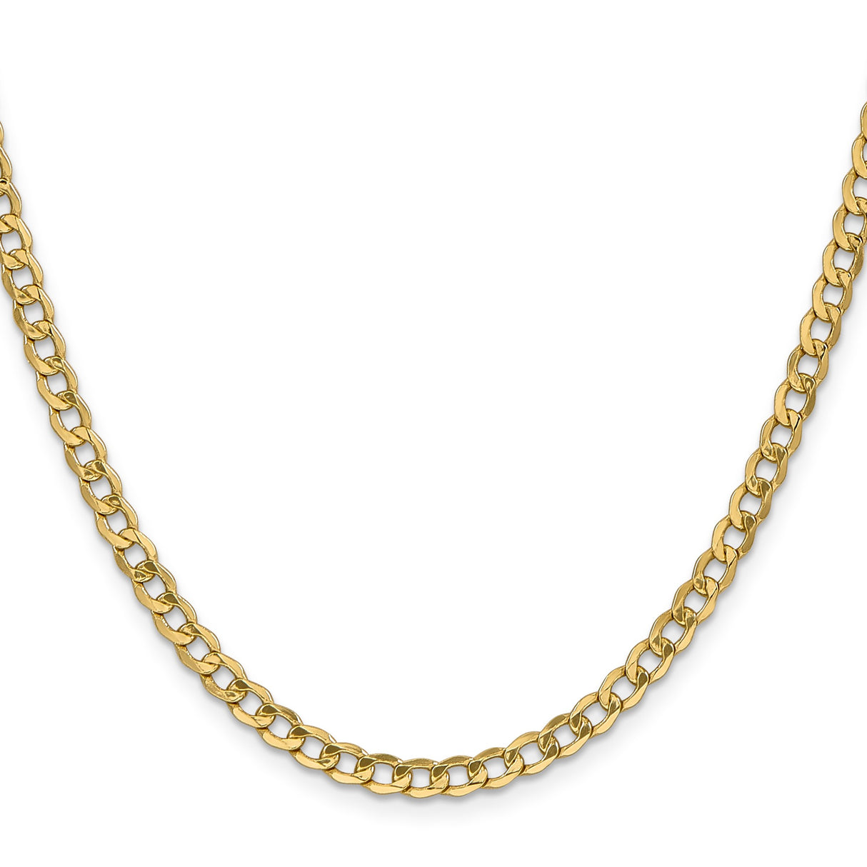 10K Yellow Gold 4.3 mm Curb Chain Necklace, Polished