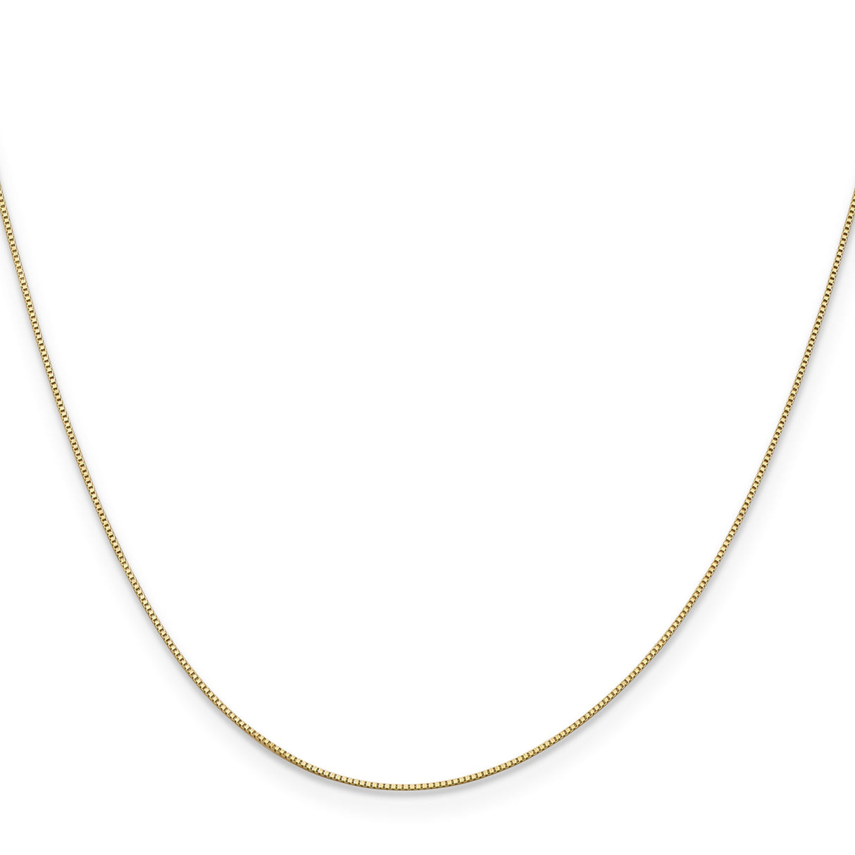 14K Yellow Gold 0.5 mm Box Chain Necklace, Polished