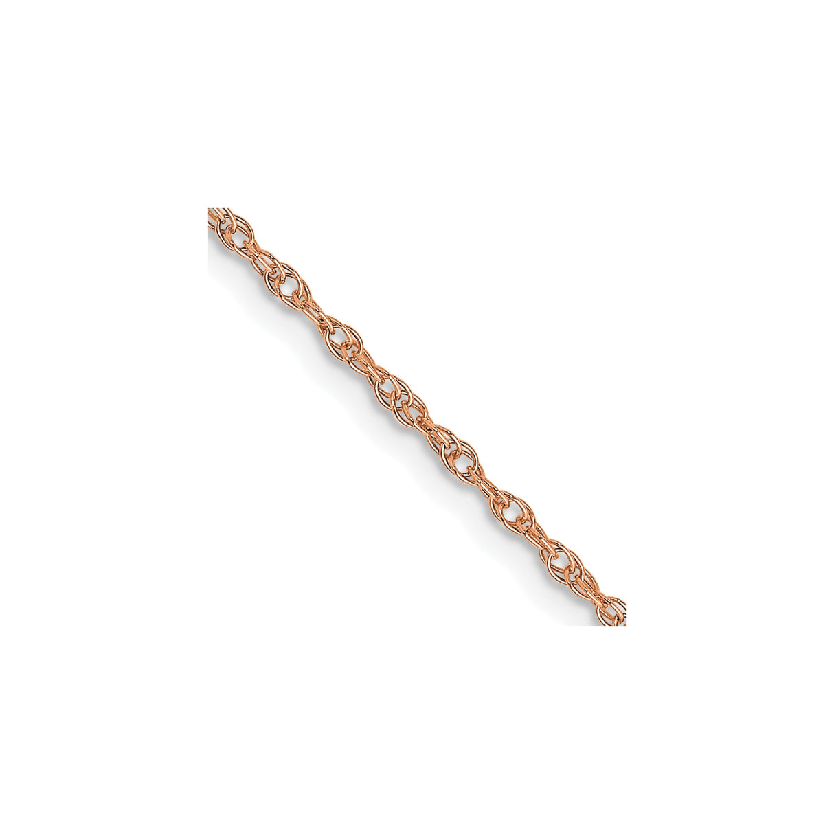 14K Rose Gold 1.15 mm Polished Chain Necklace, Solid detail view