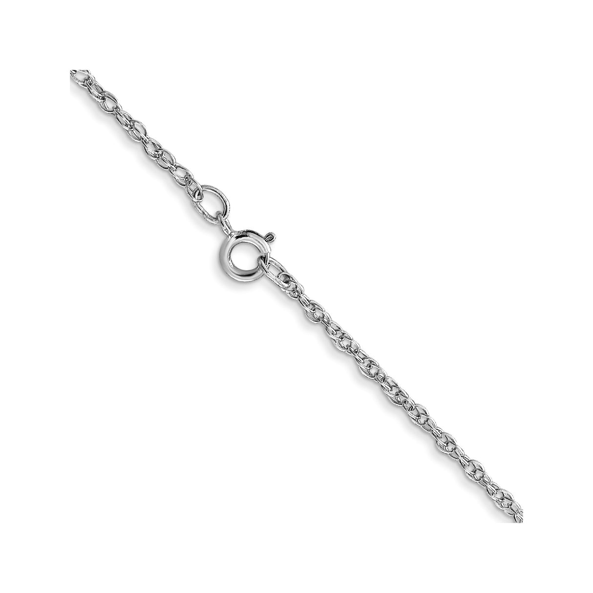 14K White Gold 1.15 mm Polished Chain Necklace, Solid alternate angle
