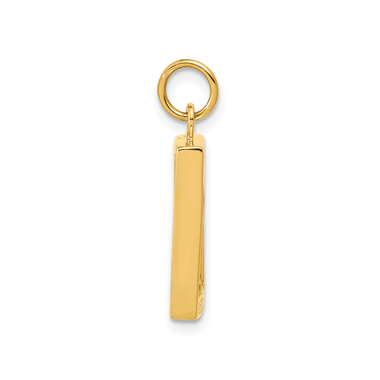 14k Yellow Gold Rectangular Photo Pendant with Floral Frame, Memory Keepsake Charm for Women