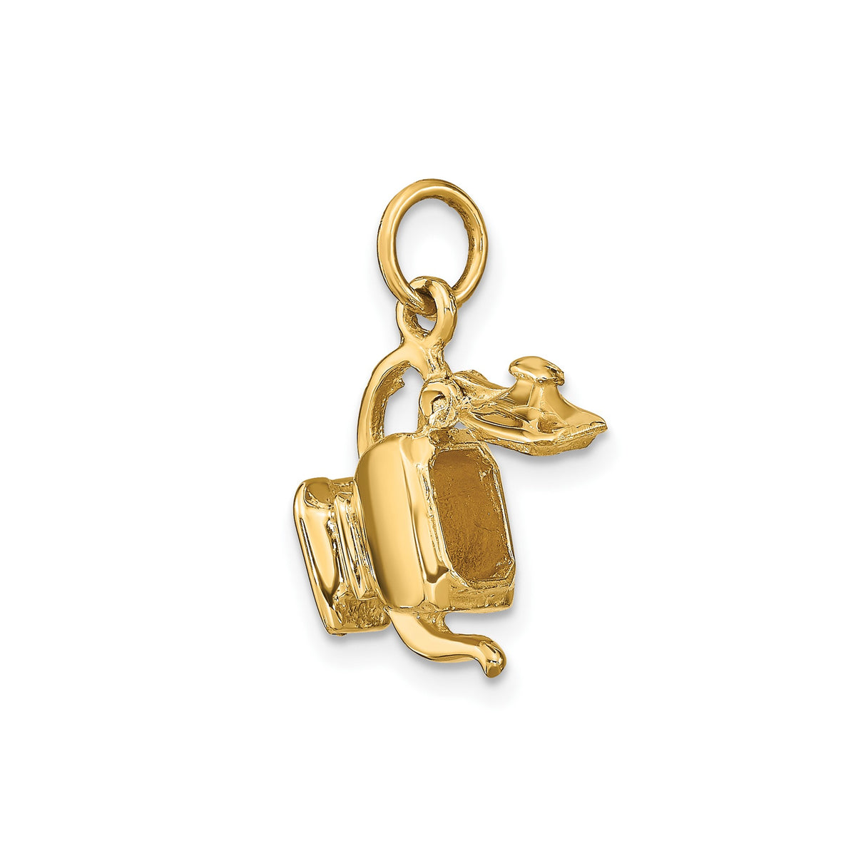 14k Yellow Gold Teapot Pendant Charm, 3D Miniature Design, Tea Lover Jewelry