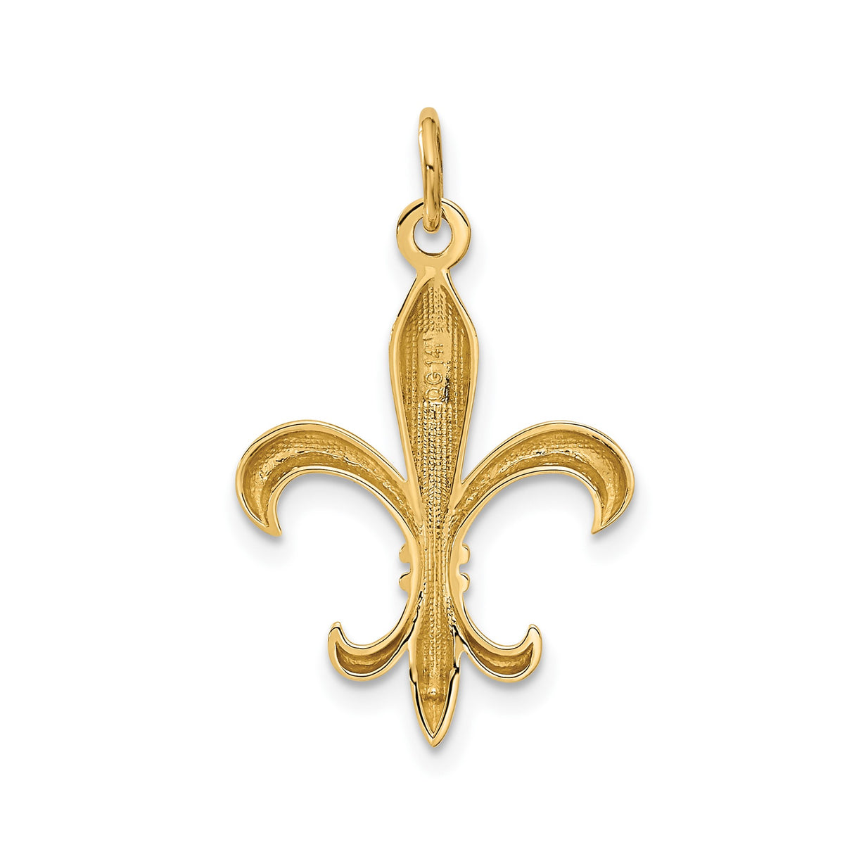 14k Yellow Gold Fleur de Lis Pendant, French Lily Symbol, Classic European Design for Women or Unisex