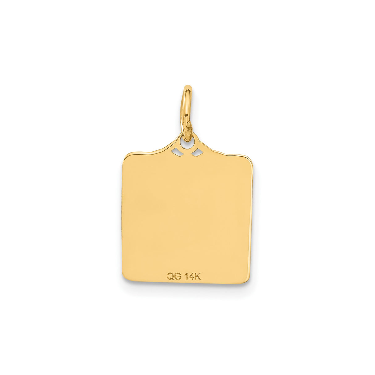 14k Yellow Gold Birth Certificate Charm Pendant with Blue Enamel Accents and Engraving Sections