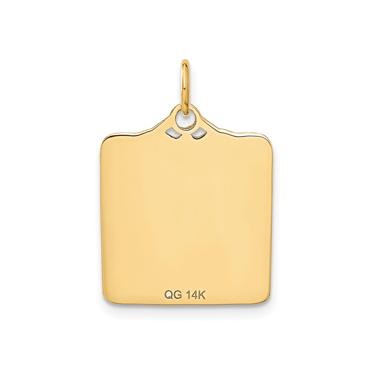 14k Yellow Gold Birth Certificate Charm Pendant with Blue Enamel Heart Detail