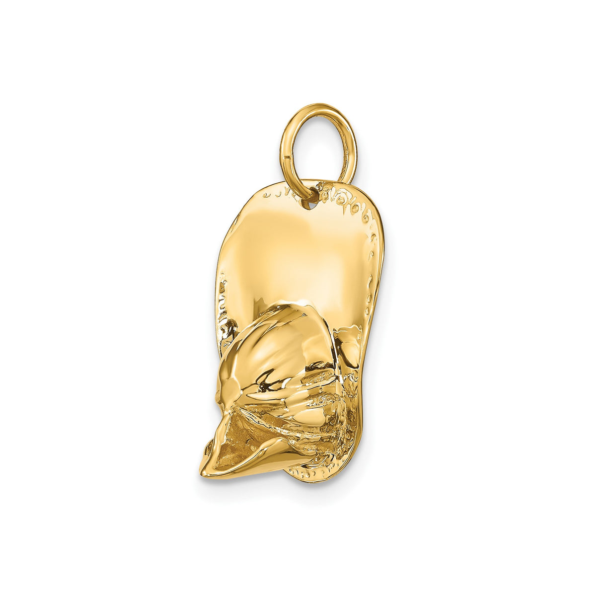 14k Yellow Gold Praying Hands Pendant, Christian Religious Charm for Men and Women