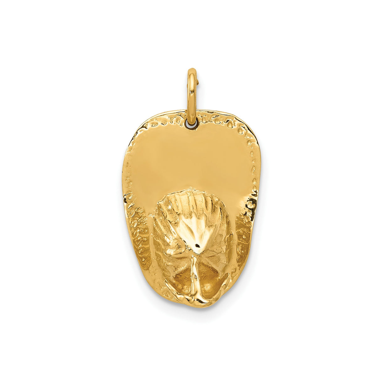 14k Yellow Gold Praying Hands Pendant, Christian Religious Charm for Men and Women