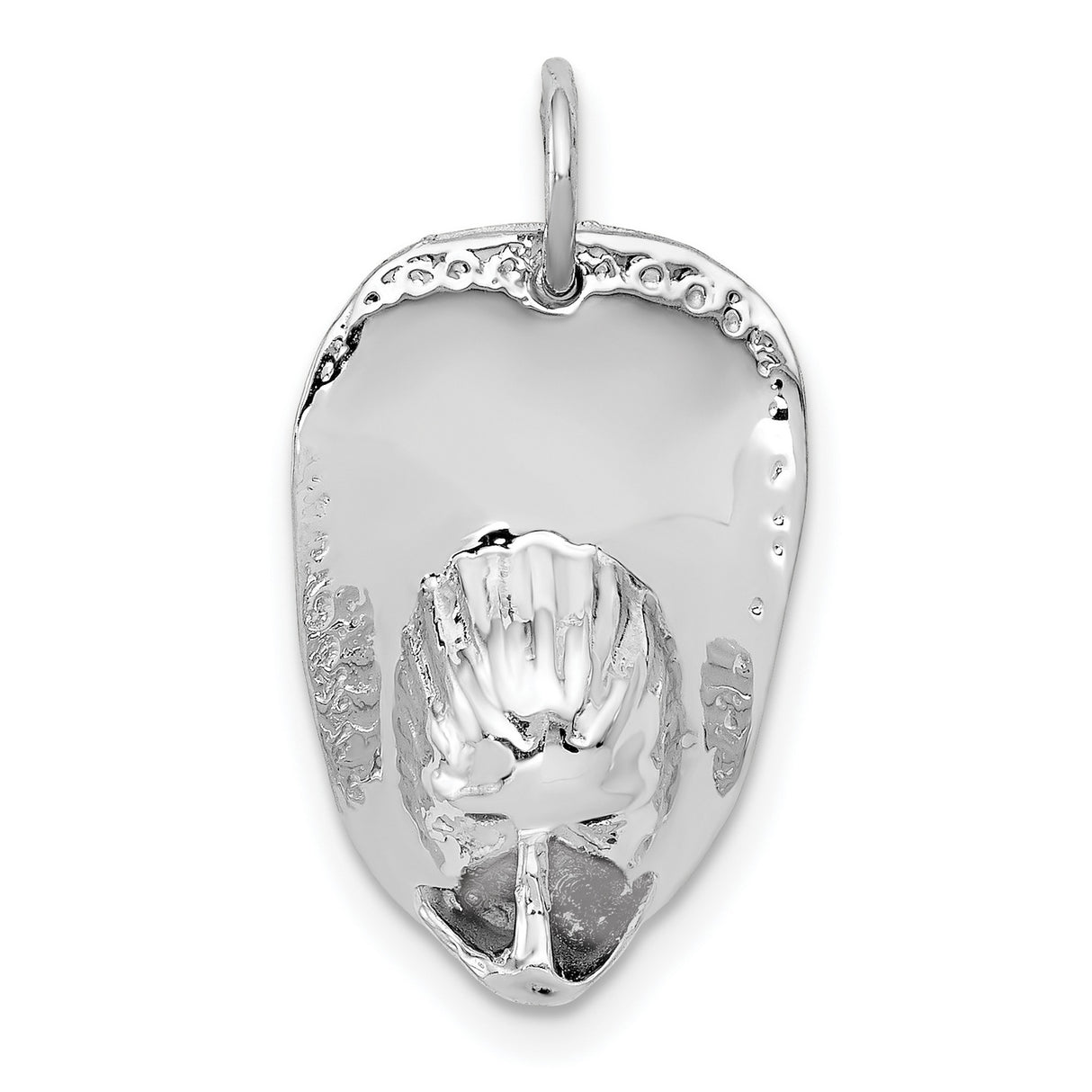 14k White Gold Boxing Glove Pendant, Symbol of Strength and Athletic Discipline for Men