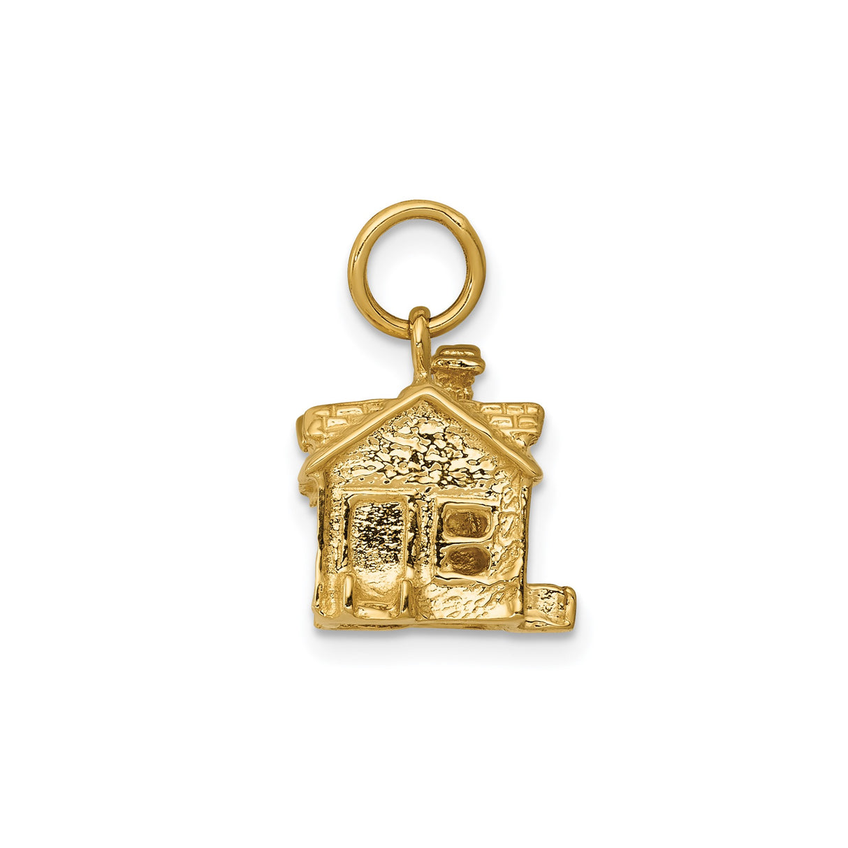14k Yellow Gold House Pendant Charm, Detailed Cottage Design, Sentimental Unisex Jewelry