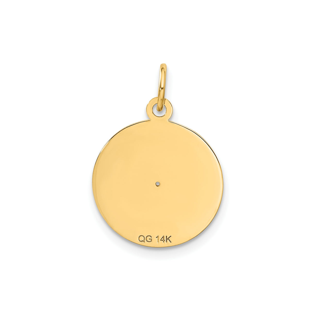 14k Yellow Gold Pendant with Textured Concentric Circles and Open Center