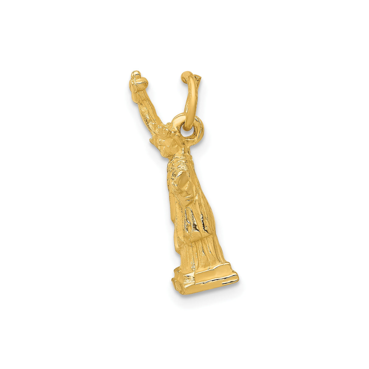 14k Yellow Gold Statue of Liberty Pendant, Patriotic Symbol Charm, USA Cultural Heritage Jewelry
