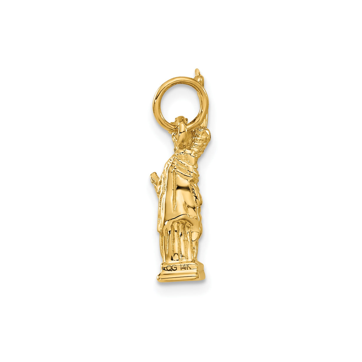 14k Yellow Gold Statue of Liberty Pendant, Patriotic Symbol Charm, USA Cultural Heritage Jewelry