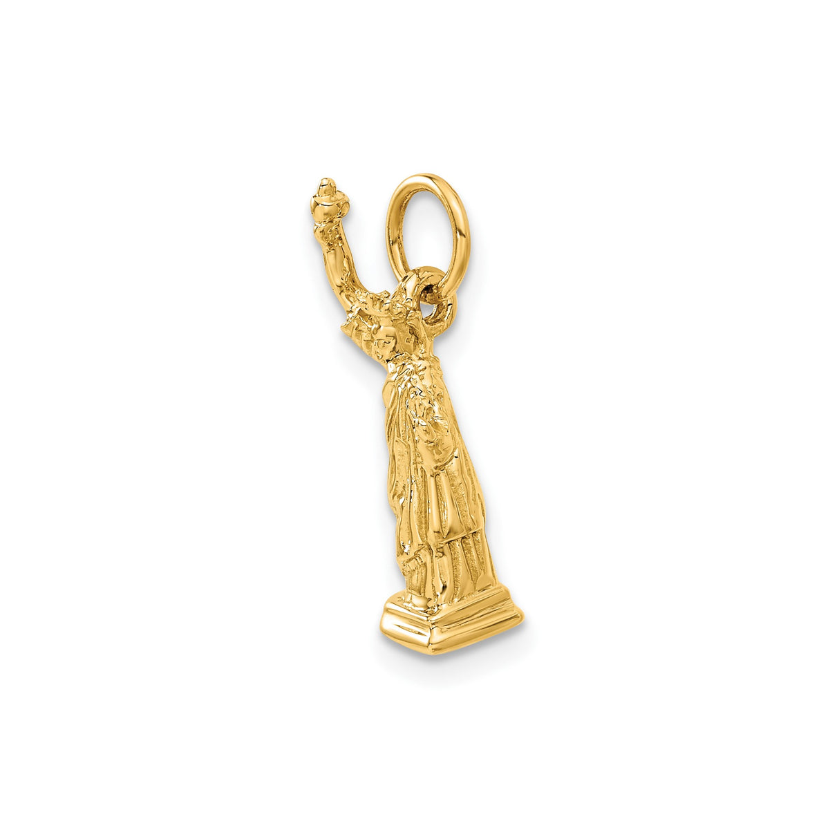14k Yellow Gold Statue of Liberty Pendant, Patriotic Symbol Charm, USA Cultural Heritage Jewelry
