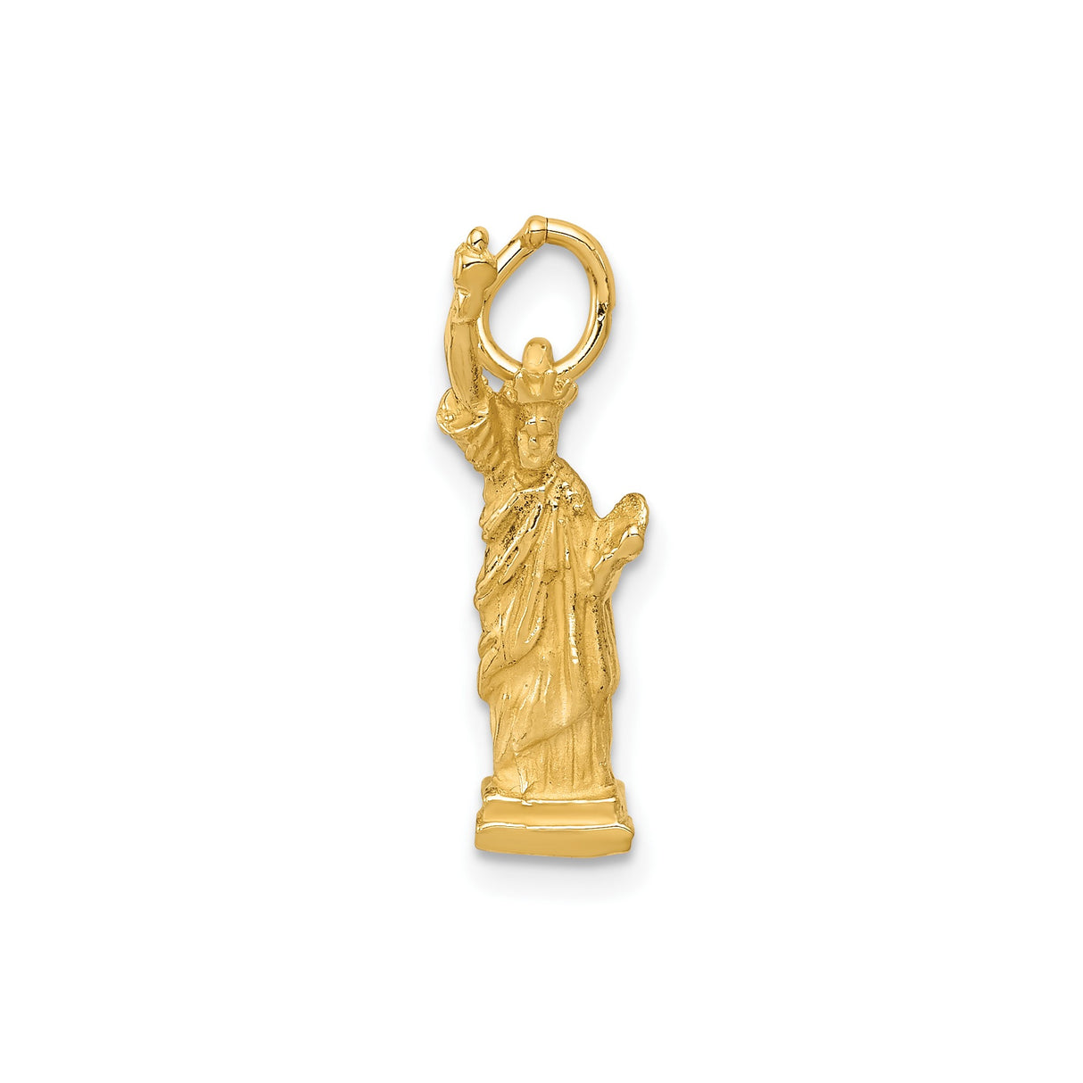 14k Yellow Gold Statue of Liberty Pendant, Patriotic Symbol Charm, USA Cultural Heritage Jewelry