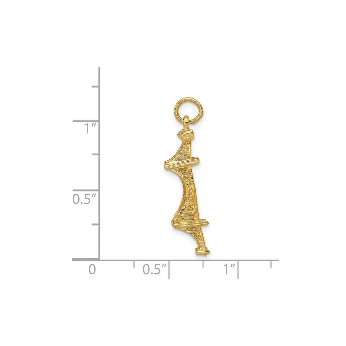 14k Yellow Gold Eiffel Tower Pendant Charm, Paris Travel Theme, Unisex Keepsake Jewelry