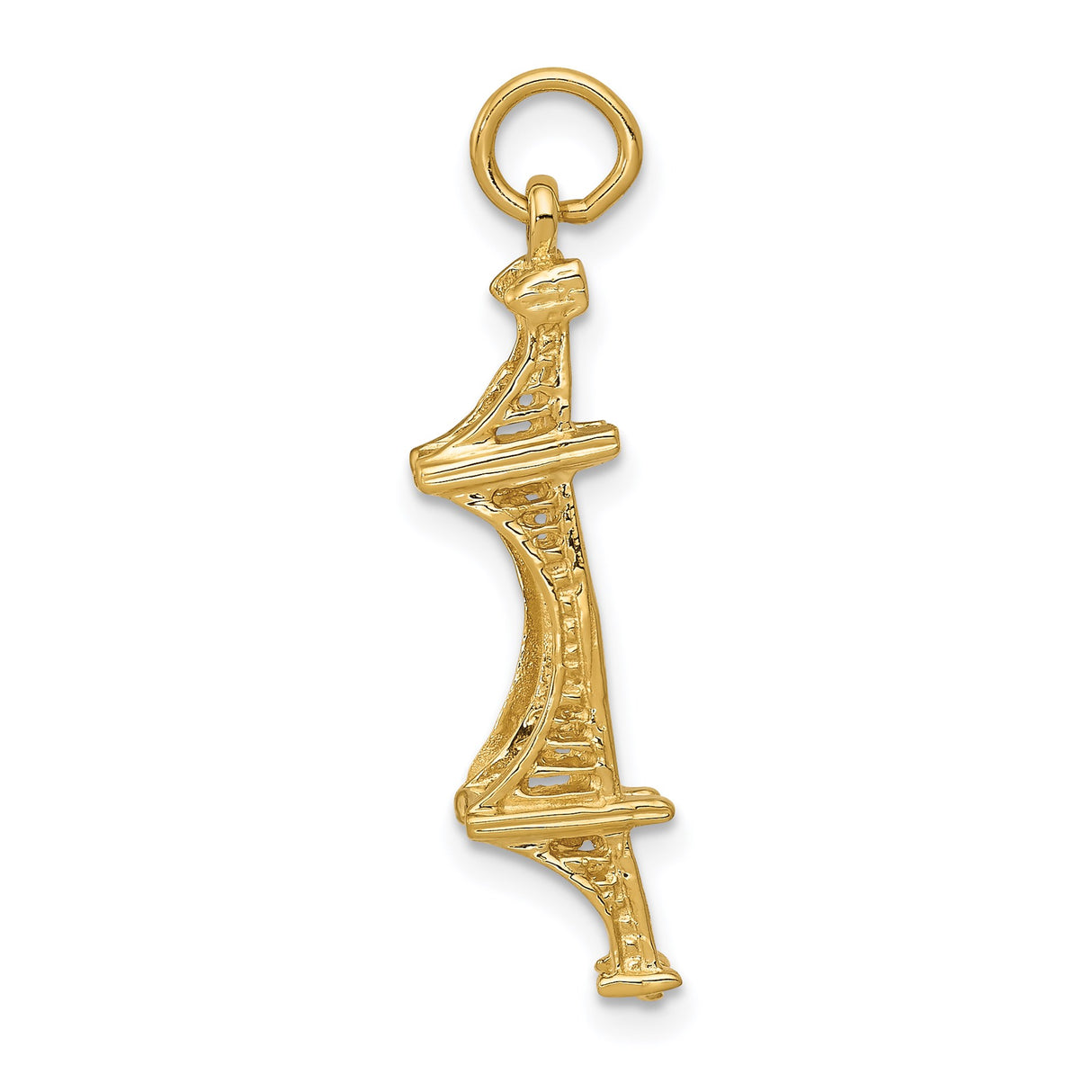 14k Yellow Gold Eiffel Tower Pendant Charm, Paris Travel Theme, Unisex Keepsake Jewelry