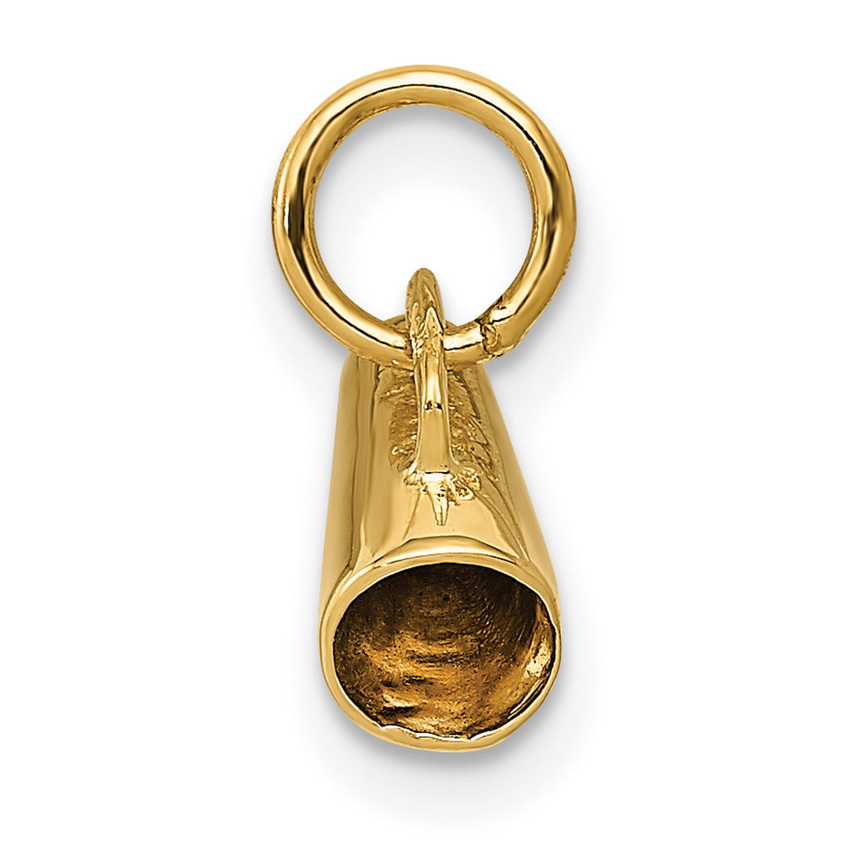 Cheerleader Megaphone Charm Pendant in Real 14k Yellow Gold