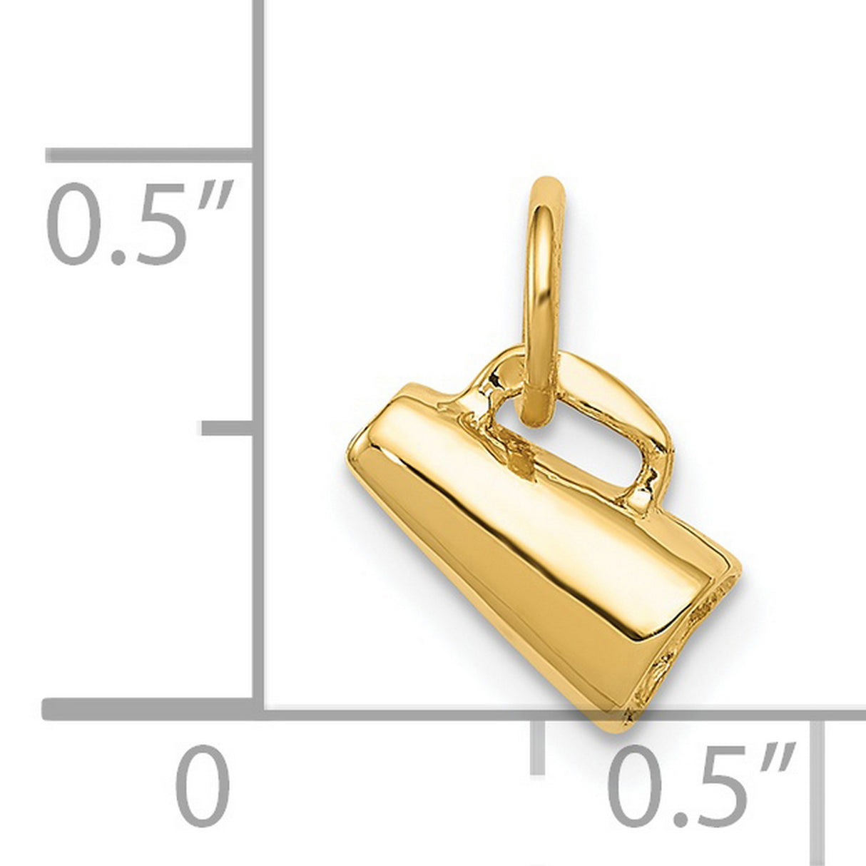 Cheerleader Megaphone Charm Pendant in Real 14k Yellow Gold