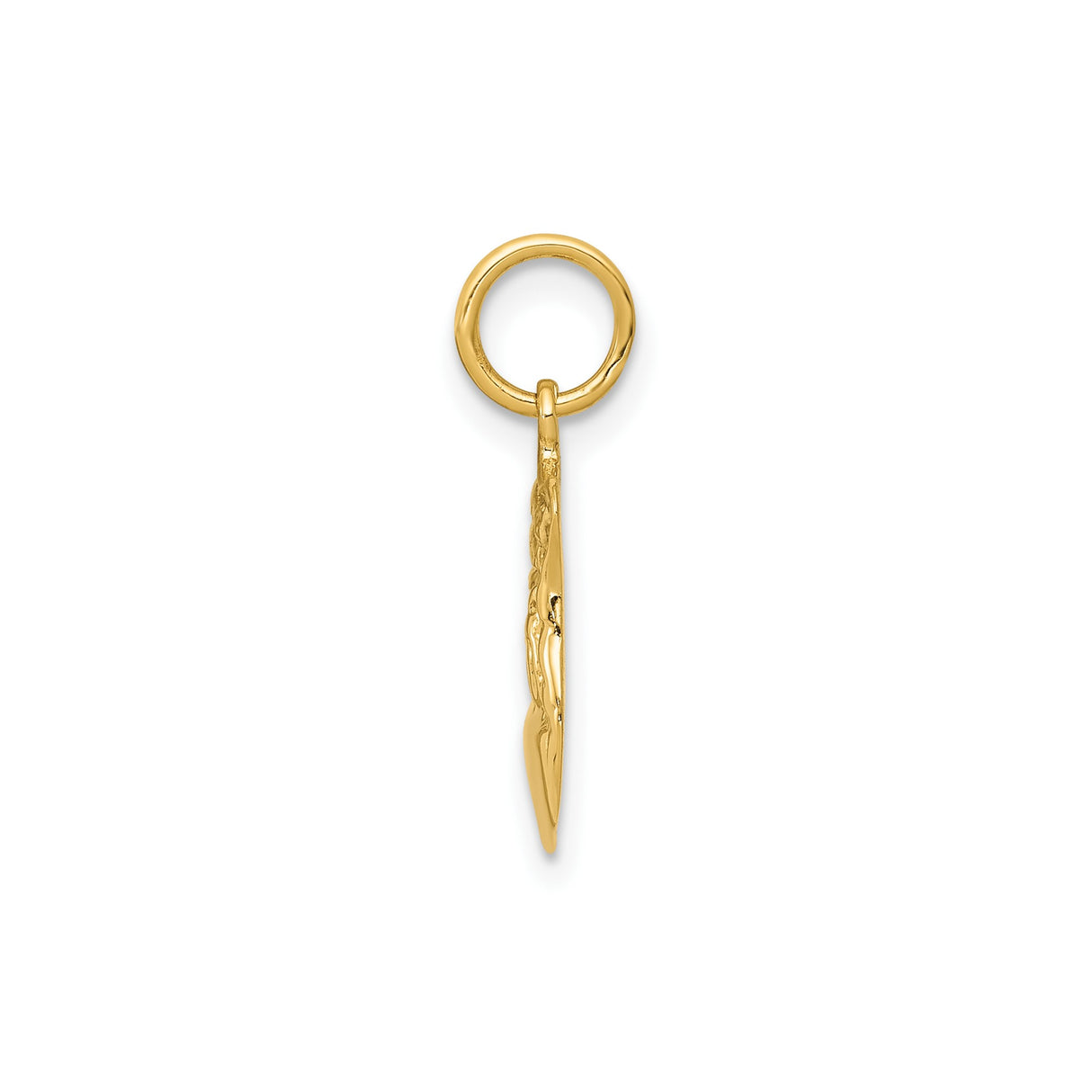 14k Yellow Gold Police Badge Pendant with Shield Design and Valor Theme