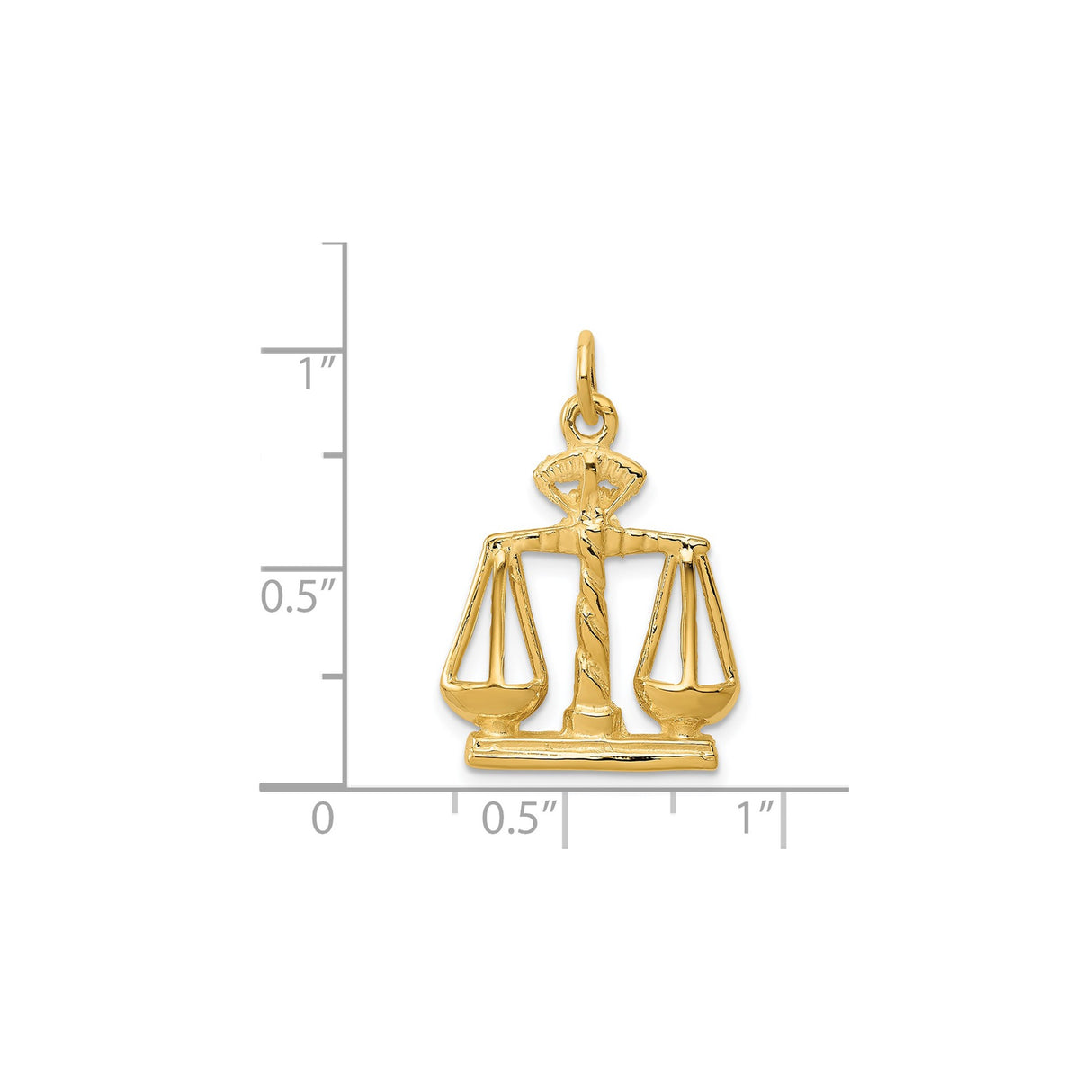 14k Yellow Gold Scales of Justice Pendant, Legal Symbol Charm for Lawyers or Judges