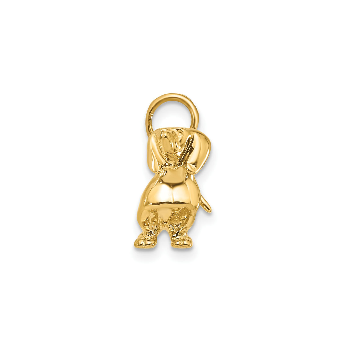 14k Yellow Gold Dachshund Dog Pendant Charm, Detailed Wiener Dog Jewelry for Women or Unisex Wearers