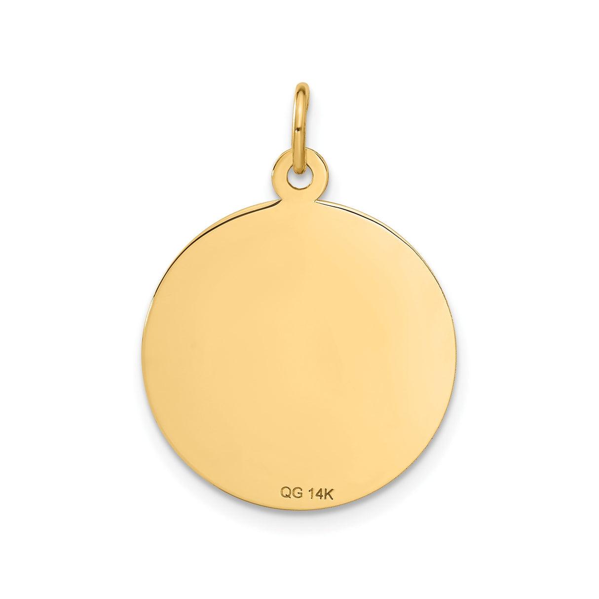 14k Yellow Gold Anniversary Pendant, Textured Circular Happy Anniversary Design Charm