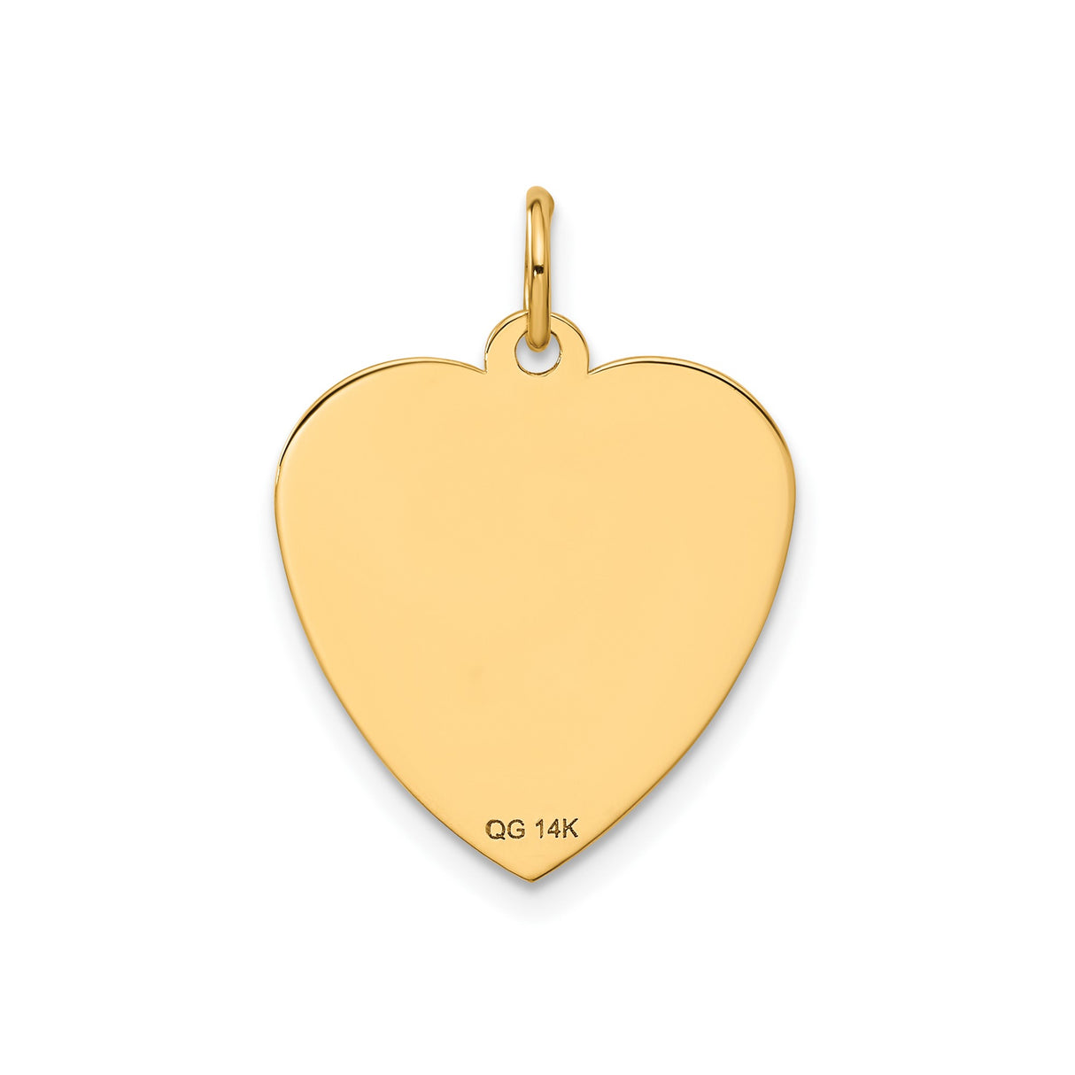 14k Yellow Gold Heart Pendant with Happy Birthday Engraving, Textured Disc Charm