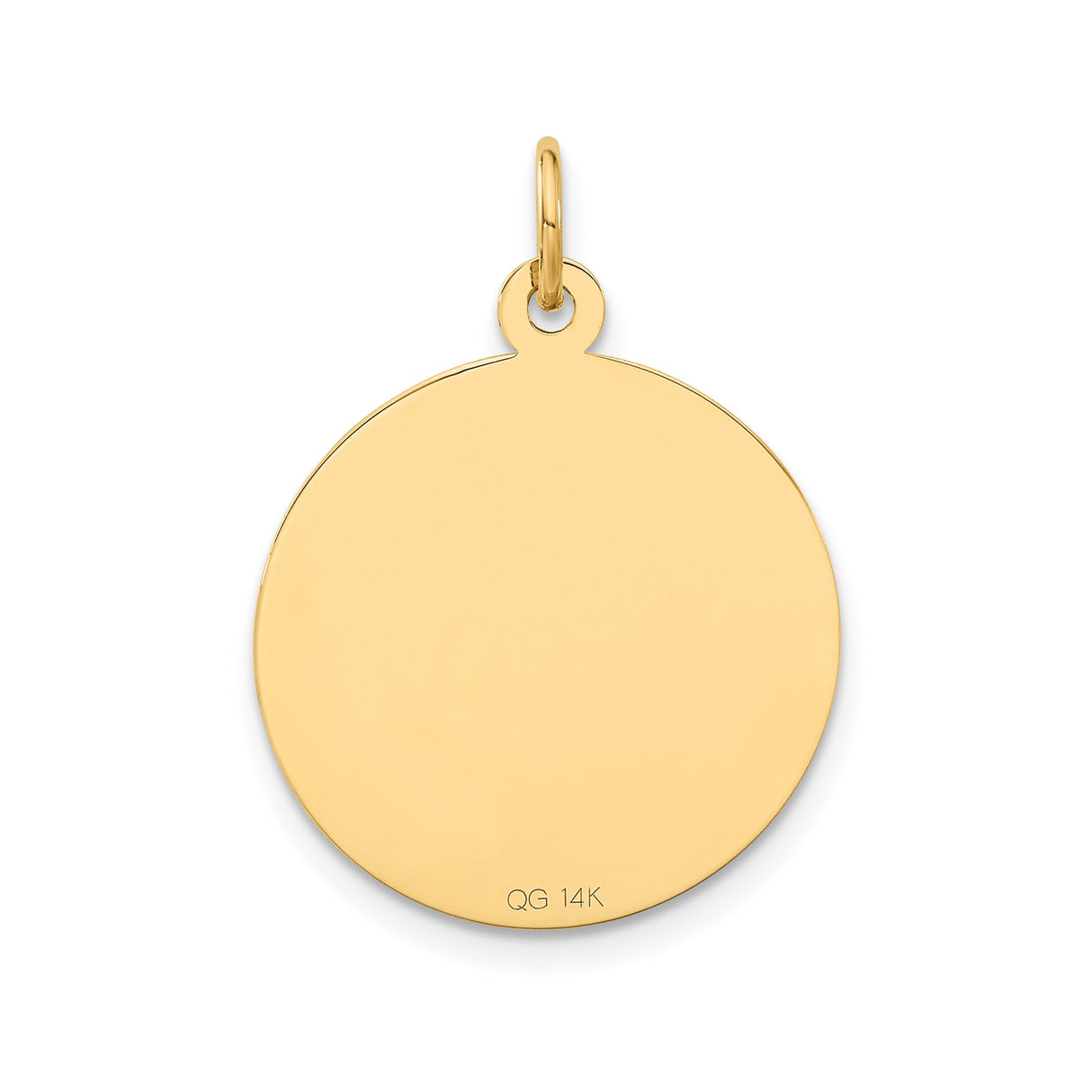 14k Yellow Gold Pendant with Las Vegas Dice Symbol, Round Medallion Charm