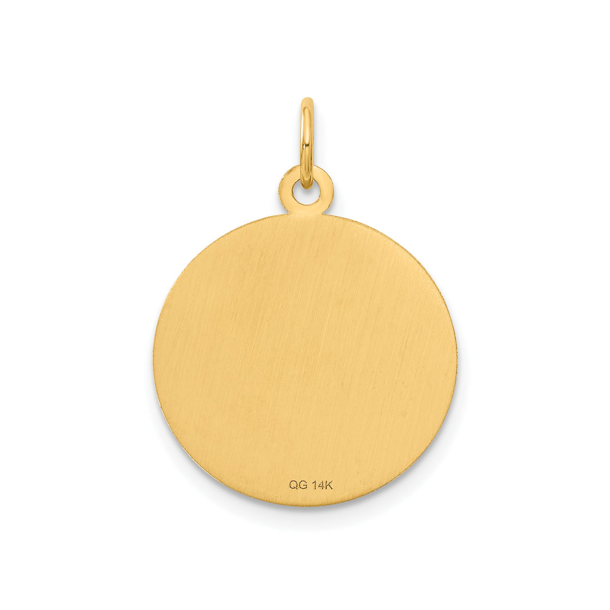 14k Yellow Gold Caduceus Pendant, Round Disc Medical Symbol with Winged Staff and Snakes