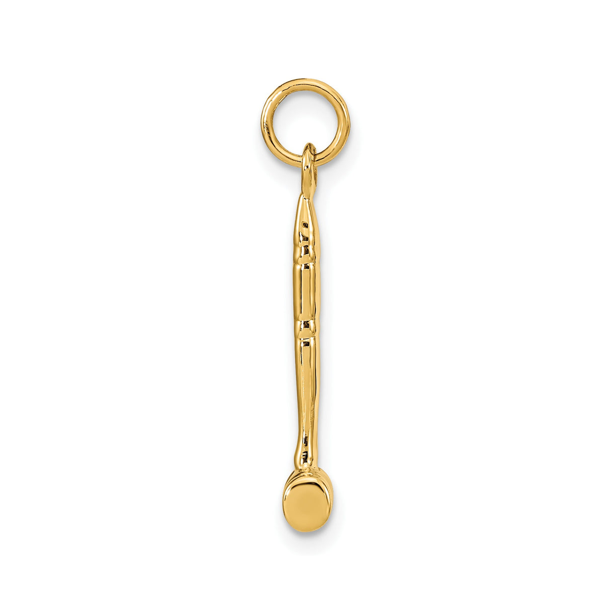 14k Yellow Gold Gavel Charm Pendant with Detailed Design, Legal Symbol for Judges or Lawyers