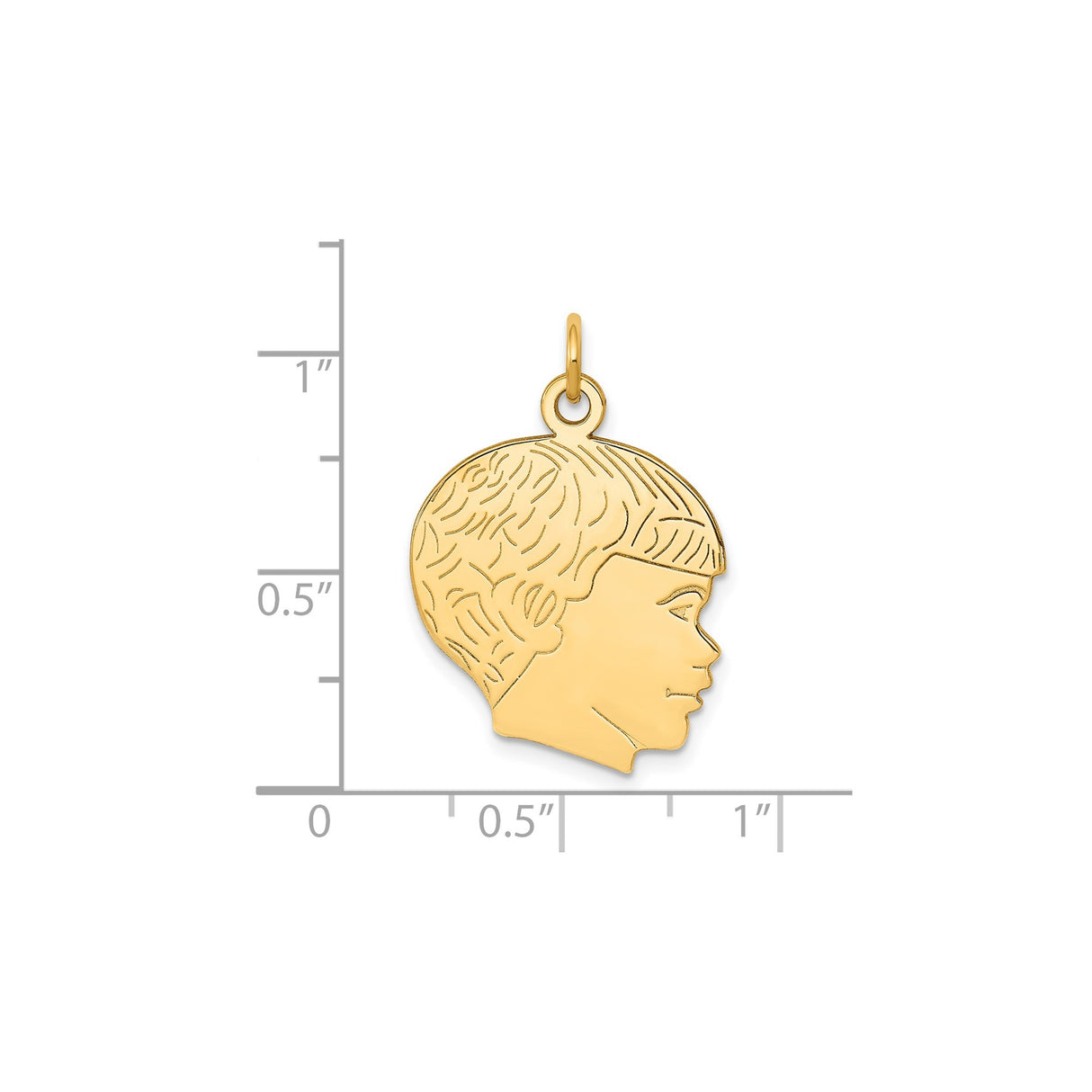 14k Yellow Gold Boy Profile Pendant, Sentimental Keepsake Charm for Women