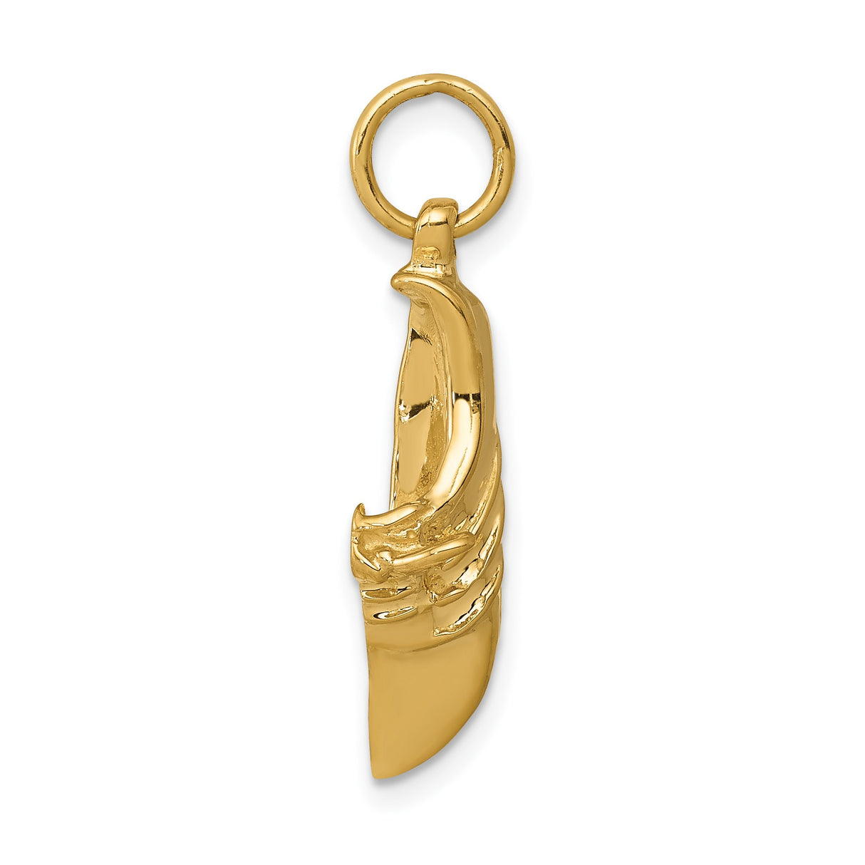 14k Yellow Gold Soccer Cleat Pendant, Unisex Sports Charm with Detailed Laces